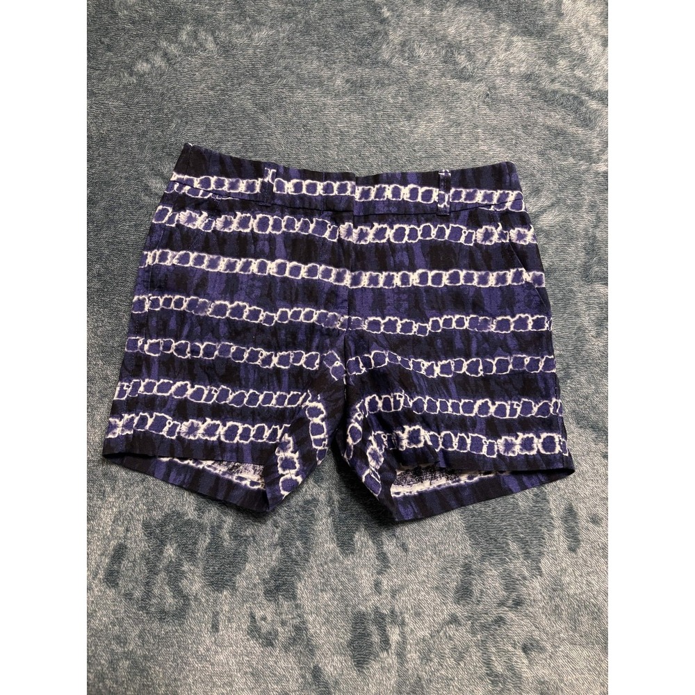 J.Crew Men Blue Shibori Tie Dye Linen Cotton Geometric Shorts C6149 Size 0